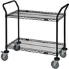 Utility Cart, 2 Wire Shelves, Black; Height Quantum Storage - 42AC6319 - Newark, An Avnet Company