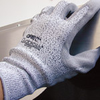 QRP Qualakote GPSPH Black/Gray/White Large Nylon/UHMWPE Cut-Resistant Gloves - ANSI 2, EN 388 3 Cut Resistance - Polyurethane Palm Coating - GPSPH LG -- GPSPH LG