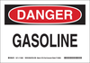Brady B-563 High Density Polypropylene Rectangle White Chemical, Biohazard, Hazardous & Flammable Material Sign - 10 in Width x 7 in Height - TEXT: DANGER GASOLINE - 116123 - 754473-18766 - R. S. Hughes Company, Inc.