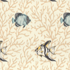 Tissue Pick Fish on Coral Ground Fabric - K-Aquarius - Regal Fabrics, Inc.