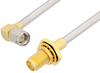 SMA Male Right Angle to SMA Female Bulkhead Cable 60 Inch Length Using PE-SR402AL Coax - PE34297-60 - Pasternack