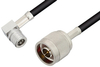 N Male to QMA Male Right Angle Cable 24 Inch Length Using LMR-195 Coax - PE3C0049-24 - Pasternack