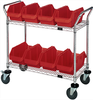 Quickpick Bin Cart, 2Shelf, 8Bins, Red; No. Of Bins Quantum Storage - 44AC7930 - Newark, An Avnet Company