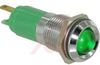 Indicator,Pnl-Mnt;LED;Green;1250mcd;14mm;24VDC;brite chrome;46mm;-25degC;60degC - 70011647 - Allied Electronics, Inc.