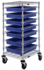 Cart W/ Grid Container, 7Bins, Blu; No. Of Bins Quantum Storage - 44AC4331 - Newark, An Avnet Company