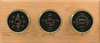 3 Instrument Weather Station - Blackwatch, PVD Brass cases, Black dials, Oak panel -  - Maximum Weather Instruments