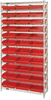 Open Wire Shelving, 12Shelves, 33Bin/red; Shelving Unit Type Quantum Storage - 44AC8107 - Newark, An Avnet Company