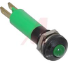 INDICATOR, 8MM, GREEN, 12V, BLACK BEZEL - 70117699 - Allied Electronics, Inc.