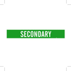Brady B-946 White on Green Vinyl Self-Adhesive Pipe Marker - 2 1/4 in Height - 2 in Character Height - 14 in Length - Printed Msg = SECONDARY - 7255-1 - 754476-76664 - R. S. Hughes Company, Inc.