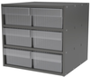 Akro-Mils Akrodrawers 60 lb Charcoal Gray Powder Coated, Textured Stackable Super Modular Cabinet - 17 in Overall Length - 18 in Width - 16 1/2 in Height - 6 Drawer - Non-Lockable - AD1817C88 CLEAR - AD1817C88 CLEAR - R. S. Hughes Company, Inc.