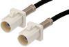 White FAKRA Plug to FAKRA Plug Cable 24 Inch Length Using RG174 Coax - PE38751B-24 - Pasternack