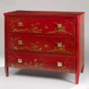 Red decorated lacquer chest of drawers - FCD04/R/D - Vaughan Designs, Inc.