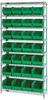 Open Wire Shelving, 8Shelves, 28Bin, Grn; Shelving Unit Type Quantum Storage - 44AC8431 - Newark, An Avnet Company