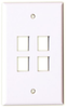QUICKPORT 4 PORT WALL PLATE WHITE - LE-41080-4WP - MilesTek Corporation