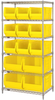 Open Wire Shelving, 6Shelves, 13Bin, Yel; Shelving Unit Type Quantum Storage - 44AC8234 - Newark, An Avnet Company