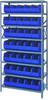 Open Shelving, 8Shelves, 35Bins, Blue; Shelving Unit Type Quantum Storage - 44AC8997 - Newark, An Avnet Company