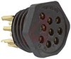 connector,mini hex,female panel recept w/hex nut&clip,solder cup,9 socket cont - 70144738 - Allied Electronics, Inc.
