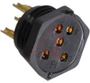 connector,mini hex,female panel recept w/hex nut&clip,solder cup,5 socket cont - 70144735 - Allied Electronics, Inc.