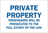 Brady B-401 High Impact Polystyrene Rectangle White Restricted Area / No Trespassing Sign - 14 in Width x 10 in Height - 22251 - 754476-22251 - R. S. Hughes Company, Inc.