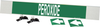 Brady B-681, B-883 White on Green Polyester Strap-On Pipe Marker - 3 1/2 in Character Height - Printed Msg = PEROXIDE with Left Arrow - 5844-HPHV - 754473-67780 - R. S. Hughes Company, Inc.