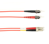 2m (6.5ft) STLC RD OM4 MM Fiber Patch Cable INDR Zip OFNR - FOCMRM4-002M-STLC-RD - Black Box