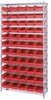 Open Wire Shelving, 12Shelves, 55Bin/red; Shelving Unit Type Quantum Storage - 44AC8071 - Newark, An Avnet Company