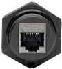 RJ45 Bulkhead Coupler for Cat5/Cat6, Female to Female, Shielded, Industrial, Dust Cap - IP67, TAA -- N206-BC01-IND