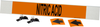 Brady B-681, B-883 Black on Orange Polyester Strap-On Pipe Marker - 3 1/2 in Character Height - Printed Msg = NITRIC ACID with Left Arrow - 5842-HPHV - 754473-67747 - R. S. Hughes Company, Inc.