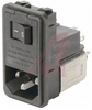 SINGLE PHASE IEC-INLET PEM, 6 A 250V AC2-POLE 2 FUSE EUROPEAN FORMAT - 70027972 - Allied Electronics, Inc.