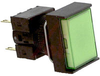 Switch,Pushbutton,Illuminated,DPDT,LED,24V,Rectangular GUARDED,GREEN,Momentary -- 70179930