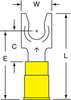 3M Scotchlok Yellow Locking Brazed Vinyl Brazed Fork & Spade Terminal MNG10-14FLX - 1.24 in Length - 0.43 in Fork Width - 1/4 in Stud - 051128-58792 - R. S. Hughes Company, Inc.