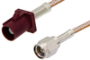 SMA Male to Bordeaux FAKRA Plug Cable 24 Inch Length Using RG316 Coax - PE39343D-24 - Pasternack