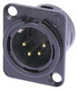Neutrik NC4MD-L-1-BAG 4-Pole XLR Male Receptacle Black/Silve - NEUNC4MDL1BAG - HAVE, Inc.