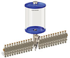 Blue Color Key, Clear View Multiple Feed Electro Lubricator, 1/2 gal Acrylic Reservoir, 24 Feeds, 1/4” OD Tube Outlets, 24VDC - B5162-064AB24024D1BW - Oil-Rite Corp.