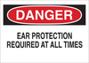 Brady B-555 Aluminum Rectangle White Personal Protection Equipment (PPE) Sign - 10 in Width x 7 in Height - TEXT: DANGER - 43057 - 754476-43057 - R. S. Hughes Company, Inc.