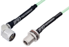 N Male Right Angle to N Female Bulkhead Low Loss Cable 60 Inch Length Using PE-P142LL Coax, RoHS - PE3C0673-60 - Pasternack