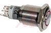 SWITCH, STAINLESS STEEL, PUSH BUTTON, LOW PROFILE, DPCO MOMENTARY, RED RING - 70099311 - Allied Electronics, Inc.