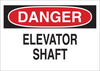 Brady B-302 Polyester Rectangle White Safety Awareness Sign - 10 in Width x 7 in Height - Laminated - TEXT: DANGER ELEVATOR SHAFT - 85119 - 754476-85119 - R. S. Hughes Company, Inc.