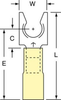 3M Scotchlok Yellow Locking Butted Nylon Butted Fork & Spade Terminal MH10-14FLX - 1.2 in Length - 0.43 in Fork Width - 1/4 in Stud - 051128-58893 - R. S. Hughes Company, Inc.
