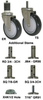 Stainless Steel Stem Caster - PolyU-PolyO Wheel - Model K3 - SS-K3BK4X - Caster City, Inc.