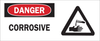 Brady B-120 Fiberglass Reinforced Polyester Rectangle White Chemical, Biohazard, Hazardous & Flammable Material Sign - 17 in Width x 7 in Height - TEXT: DANGER CORROSIVE - 69070 - 754476-69070 - R. S. Hughes Company, Inc.