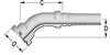 Two-Piece Fittings, Interlock Inserts, US End Configurations - 45º O-Ring Flange SAE J518 Code 62 Interlock - X Series - X-1212-C624 - Kuriyama of America, Inc.
