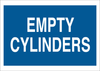 Brady B-120 Fiberglass Reinforced Polyester Rectangle Blue Chemical, Biohazard, Hazardous & Flammable Material Sign - 14 in Width x 10 in Height - TEXT: EMPTY CYLINDERS - 70317 -- 754476-70317 - Image