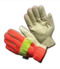 PIP 125-468 Orange/White/Yellow Small Grain Pigskin Leather/Nylon Driver's Gloves - Keystone Thumb - 9.3 in Length - 616314-20629 - 616314-20629 - R. S. Hughes Company, Inc.