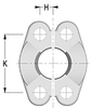 Two-Piece Fittings, Standard Inserts, US End Configurations - Split Flange Clamps SAE J518 Code 62 - 6000 PSI (2 Halves/Pieces per 1 Part) - C62SF Series - C62SF-20 - Kuriyama of America, Inc.