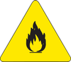 Brady B-946 Black on Yellow Triangle Vinyl Fire Hazard Label - 1/2 in Width - 1/2 in Height - 60181 - 754476-60181 - R. S. Hughes Company, Inc.