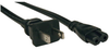 2-Slot Non-Polarized Laptop Notebook Power Cord, 1-15P to C7 - 10A, 120V, 18 AWG, 6 ft., Black -- P012-006 - Image