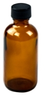 Amber Boston Round Glass Bottles with Caps - 72495 - U.S. Plastic Corporation