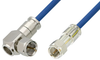 75 Ohm F Male to 75 Ohm F Male Right Angle Cable 36 Inch Length Using 75 Ohm PE-B159-BL Blue Coax - PE38137/BL-36 - Pasternack