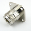 N Female (Jack) Connector Solder Cup Terminal 4 Hole Flange (Panel Mount), Solder, Nickel Plated Brass Body, Length 0.66 In - SC9235 - Fairview Microwave Inc.